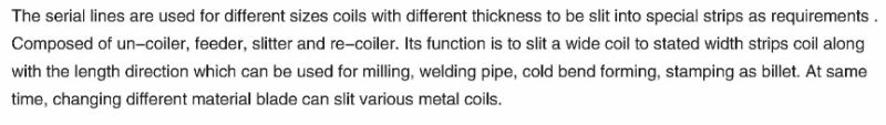  Steel, Copper, Hr, Ss Slitting Line 